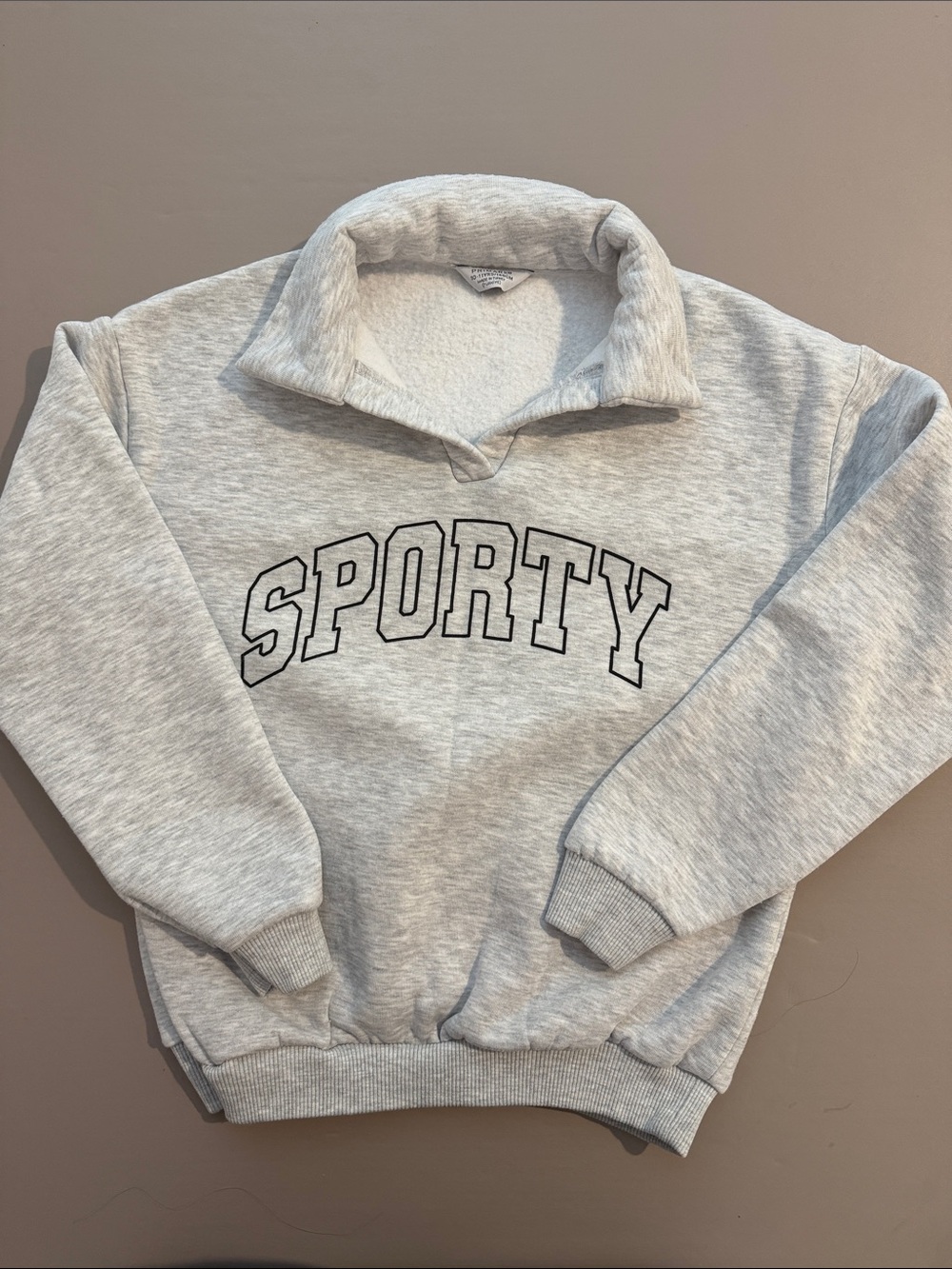 Primark Light Gray 'Sporty' Collared Sweatshirt